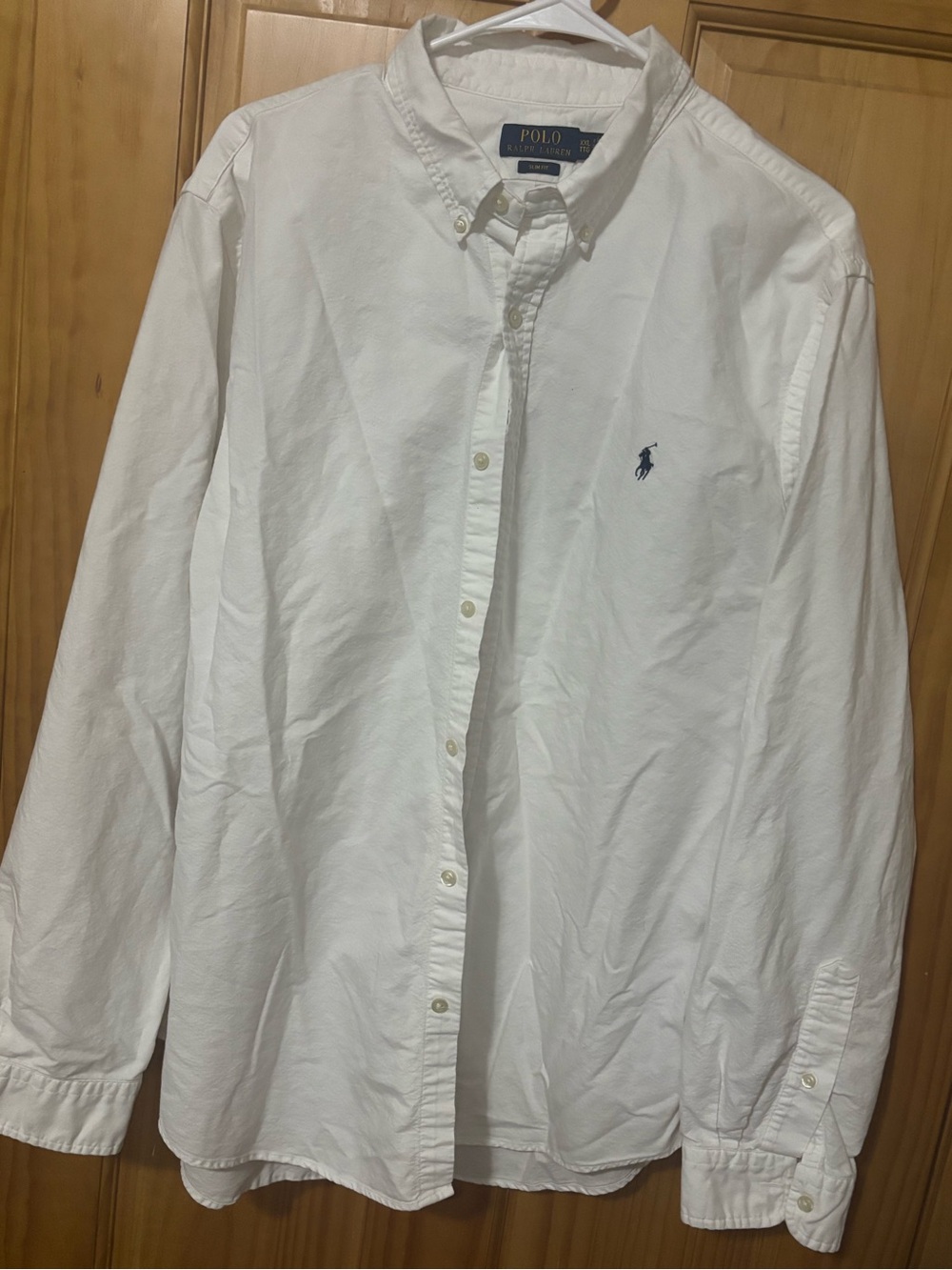 Ralph Lauren White Button-Down Oxford Shirt with Navy Pony